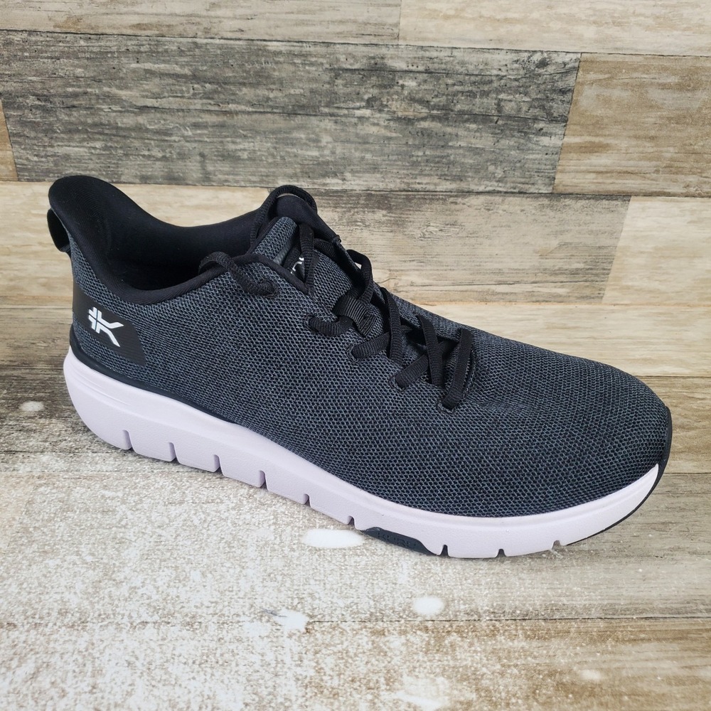 Kuru Flex Via Mens Sz 10.5 M Running‎ Athletic Jet Black Bright White Sneakers